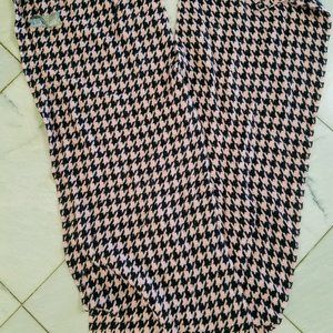 Pink and Black Houndstooth Scarf, 60" by 11"
